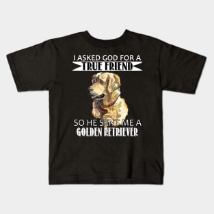 Golden Retriever T-shirt - Golden Retriever True Friend Kids T-Shirt